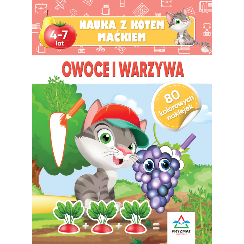 Nauka z kotem Maćkiem. Owoce i warzywa